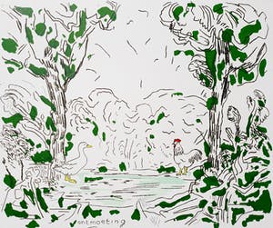 Pieter Holstein - Ontmoeting, ingekleurde ets kopen? Bied vanaf 45!