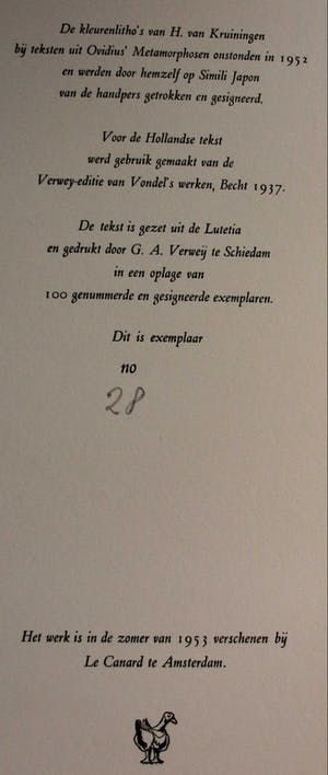 Harry van Kruiningen - Map met 8 kleurenlitho’s: Metamorphosen- 1953 kopen? Bied vanaf 295!
