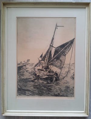 Willem Jans Dijk - Hoog aan op de Westerschelde. Zeilschip op volle zee. kopen? Bied vanaf 89!