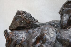 Niet of onleesbaar gesigneerd - Zeer Fraai uitgevoerde Stenen(Mineraal) Kunstenaars Paarden Sculptuur kopen? Bied vanaf 1!