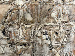 George Ebrin Adingra - Abstract portret met overlappende figuren, Parijs 1970 kopen? Bied vanaf 140!