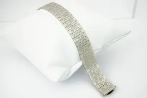 Vintage jaren 60 wit-gouden 14 krt unisex Armband - flexibele gematteerde band kopen? Bied vanaf 1360!
