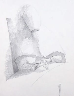 Joe Wols - Potloodtekening op papier, Figuren kopen? Bied vanaf 1!