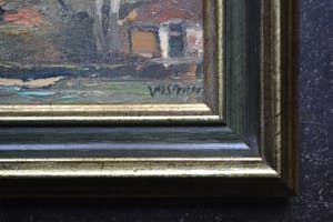 Niet of onleesbaar gesigneerd - Landschap met boerderijen - Olieverf op doek kopen? Bied vanaf 10!