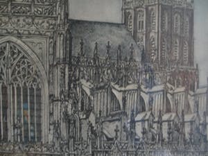 Cornelis Brandenburg - Kleurenlithografie van de Kathedraal Sint Jan in Den Bosch kopen? Bied vanaf 10!