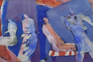 Marjan Nagtegaal - Behoefte aan innerlijke rust, 1997 - Acrylverf op papier kopen? Bied vanaf 20!