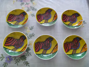 Corneille - 6 ronde schoteltjes met fraaie decoratie kopen? Bied vanaf 30!