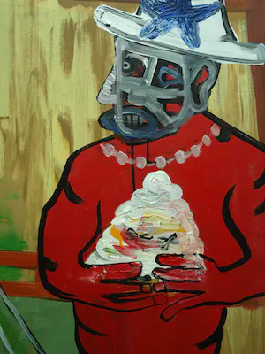 Joop Stoop - Olieverf op doek, Man met Raaf – 100 x 80 cm kopen? Bied vanaf 50!