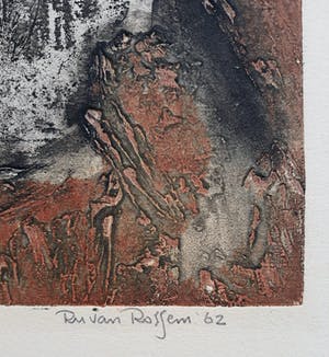 Ru van Rossem - Primordial landscape, aquatint ets met reliëfdruk kopen? Bied vanaf 75!