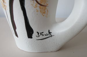 Vallauris Keramiek - Grote amorfe vaas decor herten - Atelier Jacques Fonck kopen? Bied vanaf 42!