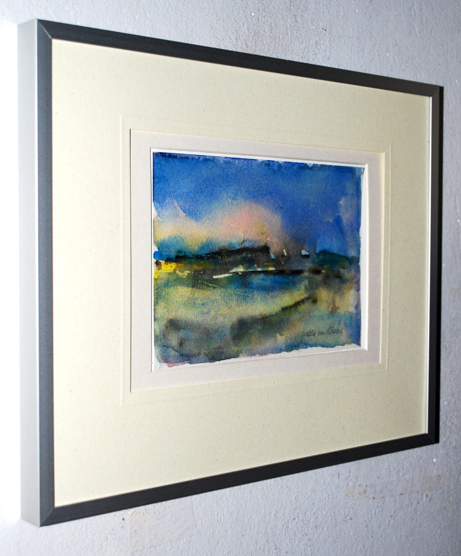 Willie van Haard - Abstract landschap - aquarel kopen? Bied vanaf 30!