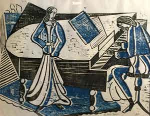 Hinricus Bicker Riepe - C3687-8 - Bij de vleugel verkocht voor € 40!