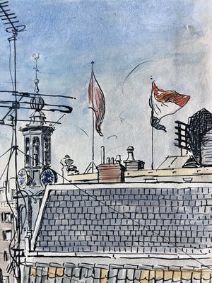 Rupert van der Linden - Blik op de Munttoren Amsterdam kopen? Bied vanaf 35!