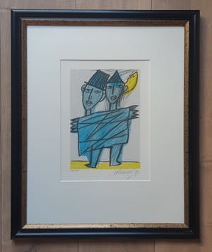 Corneille - Fraai ingelijste zeefdruk " Les Deux Amis " kopen? Bied vanaf 165!