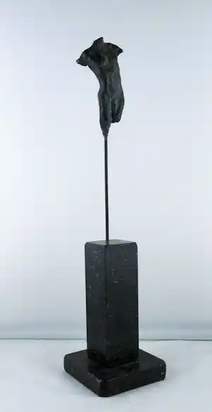 Eppe de Haan - Brons met hardstenen stokkel, Mannentorso verkauft für € 300!
