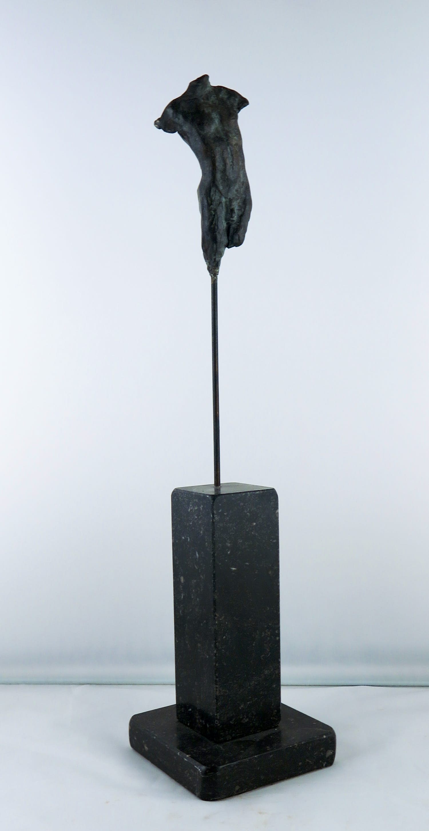 Eppe de Haan - Brons met hardstenen stokkel, Mannentorso verkocht voor € 300!