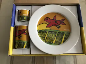 Corneille - Complete ontbijt set + een los ontbijt bord , plus twee kommetjes met bordjes kopen? Bied vanaf 50!