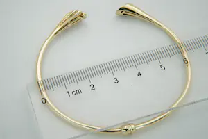 50 - Sierlijke 14 karaat geel gouden klem - armband met klavertje vier kopen? Bied vanaf 200!