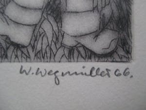 Walter Wegmuller - Ets "Schaut am himmel" kopen? Bied vanaf 25!