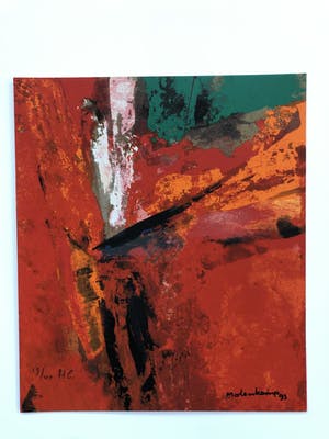 Nico Molenkamp - Zeefdruk, Z.T. Rood kopen? Bied vanaf 45!