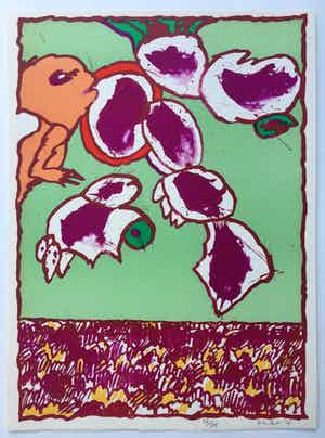 Pierre Alechinsky - litho ‘Galactic Flying Objects’ - 1978 verkocht voor € 725!