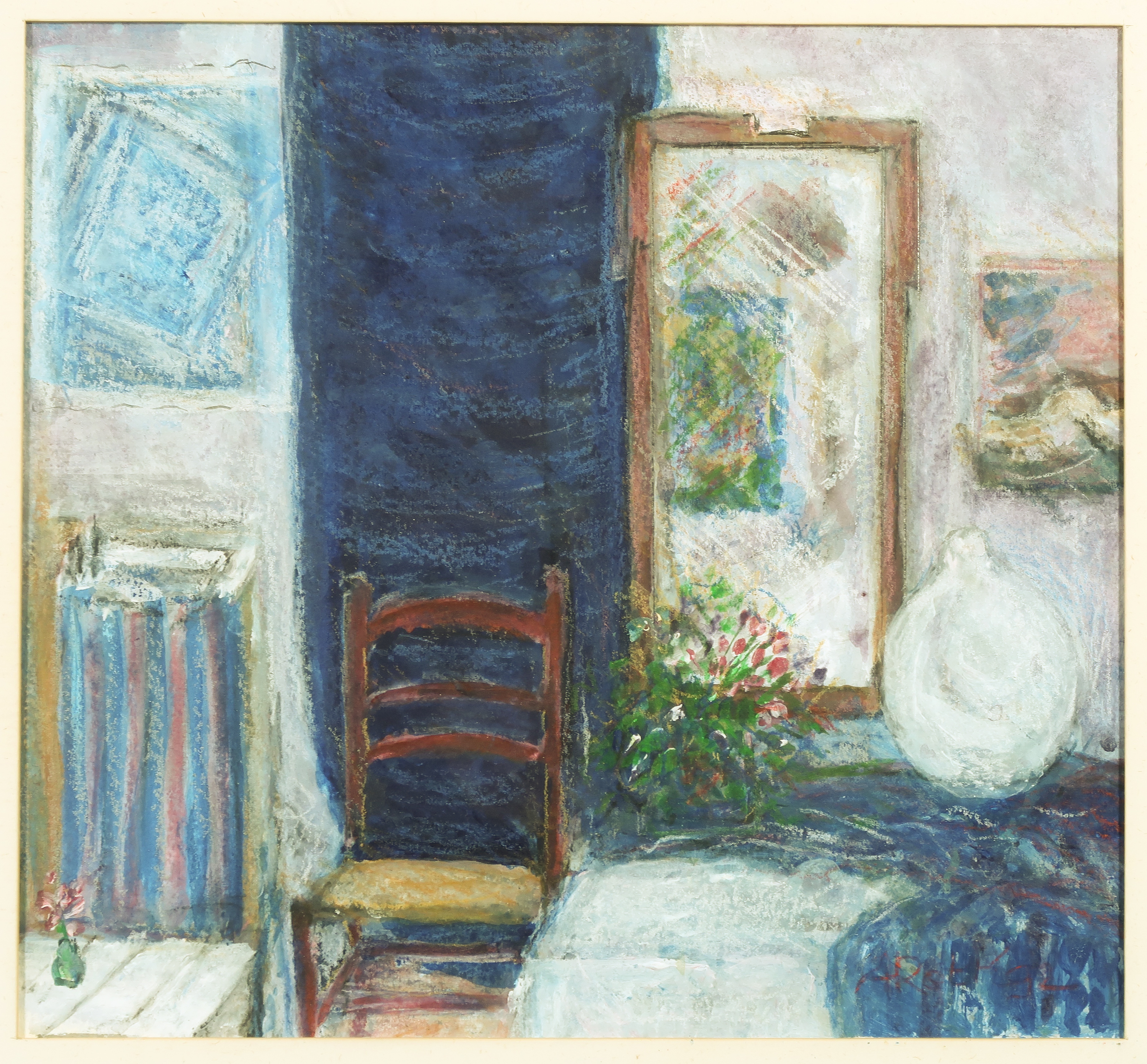 Niet of onleesbaar gesigneerd - Gouache, Interieur - Ingelijst kopen? Bied vanaf 1!