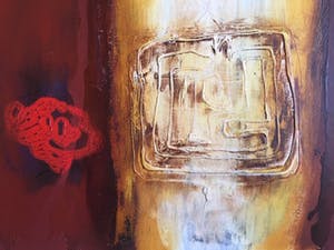 Hans Vanhorck - abstract - acryl op geprepareerd papier, ingelijst kopen? Bied vanaf 1!