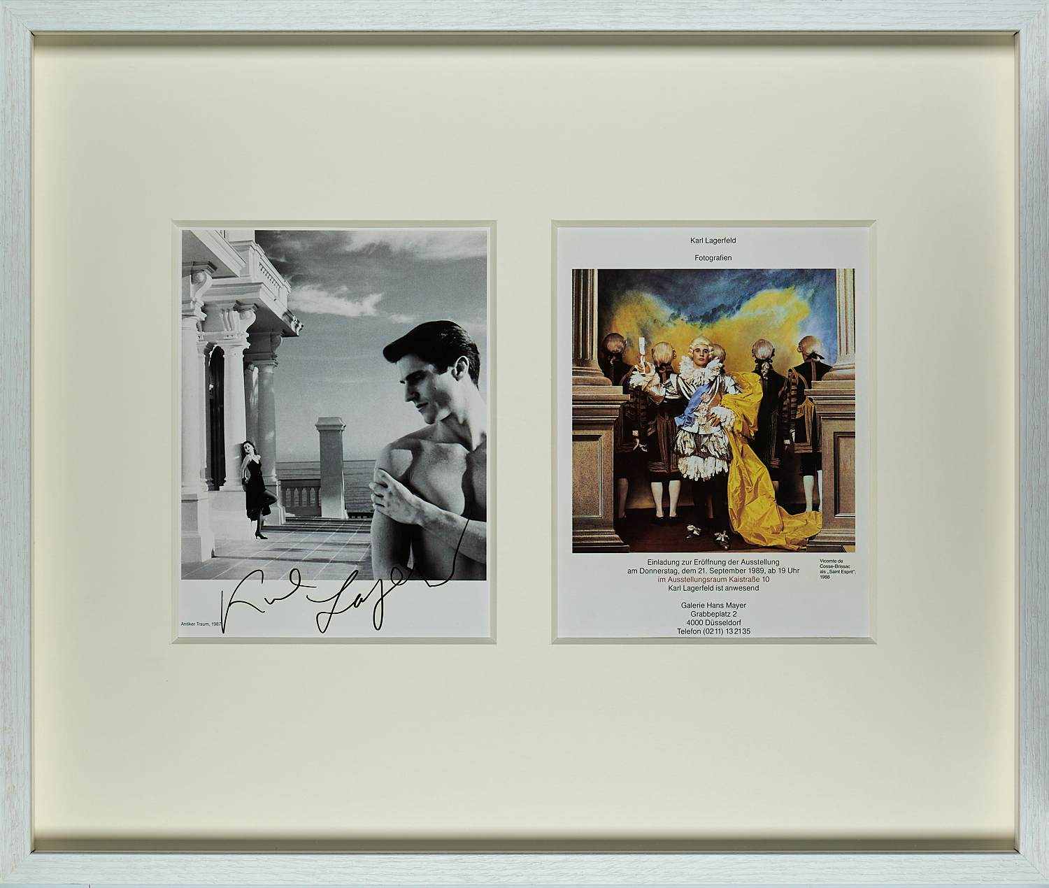 Karl Lagerfeld - Gesigneerde uitnodiging Vernissage Galerie Hans Mayer 1989 kopen? Bied vanaf 390!