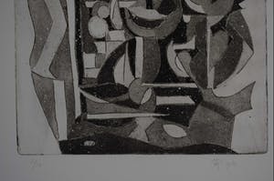 Maria de Ronde - Aquatint - Compositie IV - 1980 kopen? Bied vanaf 50!