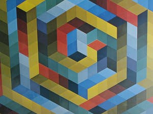 Curiosa - (Naar) Victor Vasarely : Herdenkingsmaquette 1979 , Samenwerking OBN en VAGWW kopen? Bied vanaf 75!