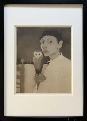 Jan Mankes - Originele Heliogravure - Zelfportret met Uil 1923 kopen? Bied vanaf 150!