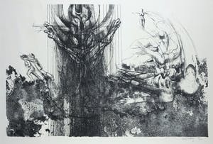 Aat Verhoog - Litho, De Zondeval - Ingelijst kopen? Bied vanaf 1!