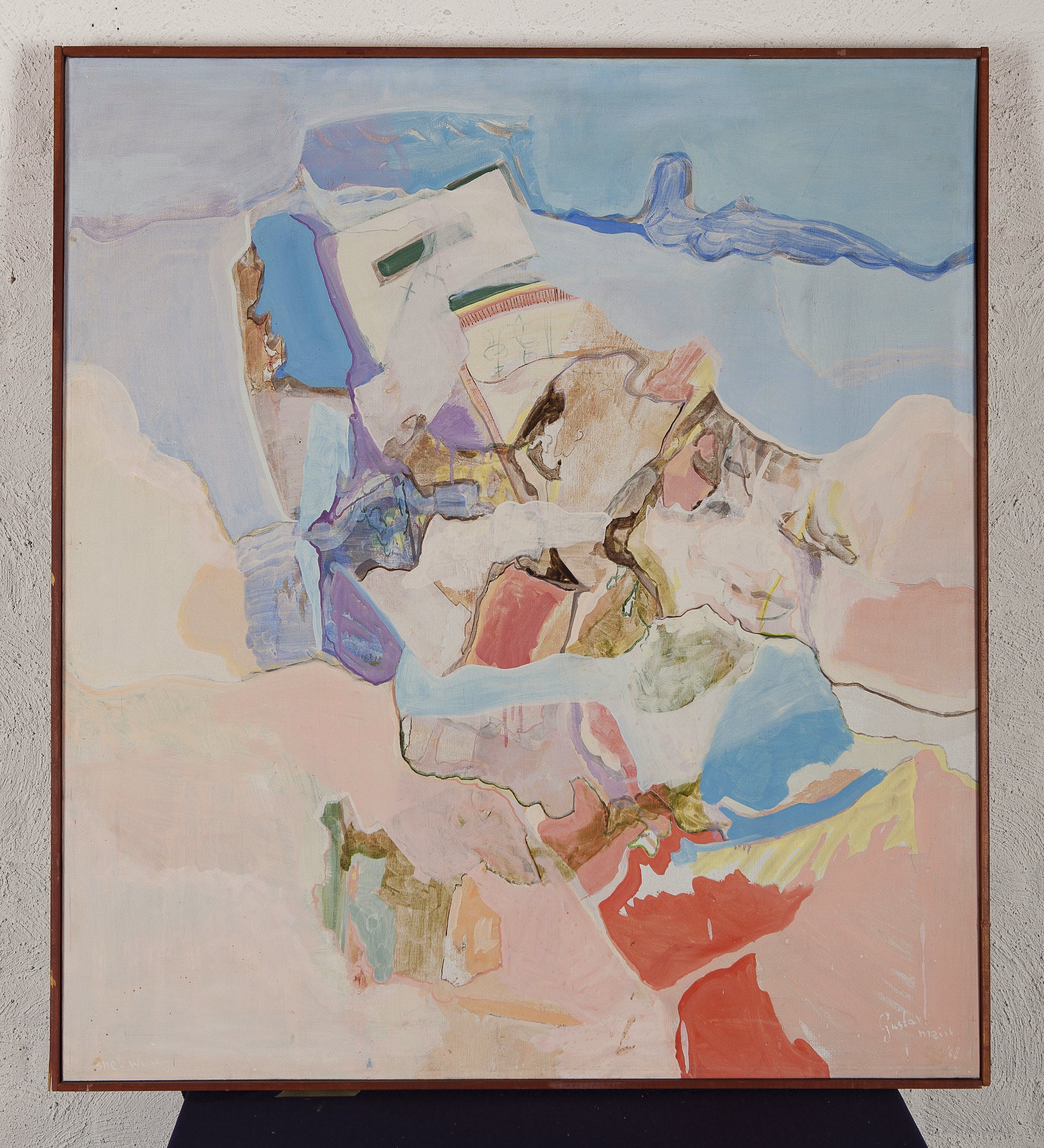 Gustav Meist - Snelwegen - Potlood, acrylverf en olieverf op doek - BKR Amsterdam - 1968  kopen? Bied vanaf 10!