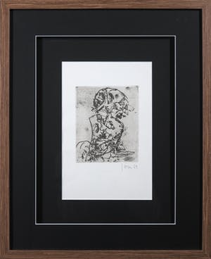 Asger Jorn - Ets en droge naald op handgeschept Japon, Friedhof der Maulwürfe - Ingelijst kopen? Bied vanaf 1!