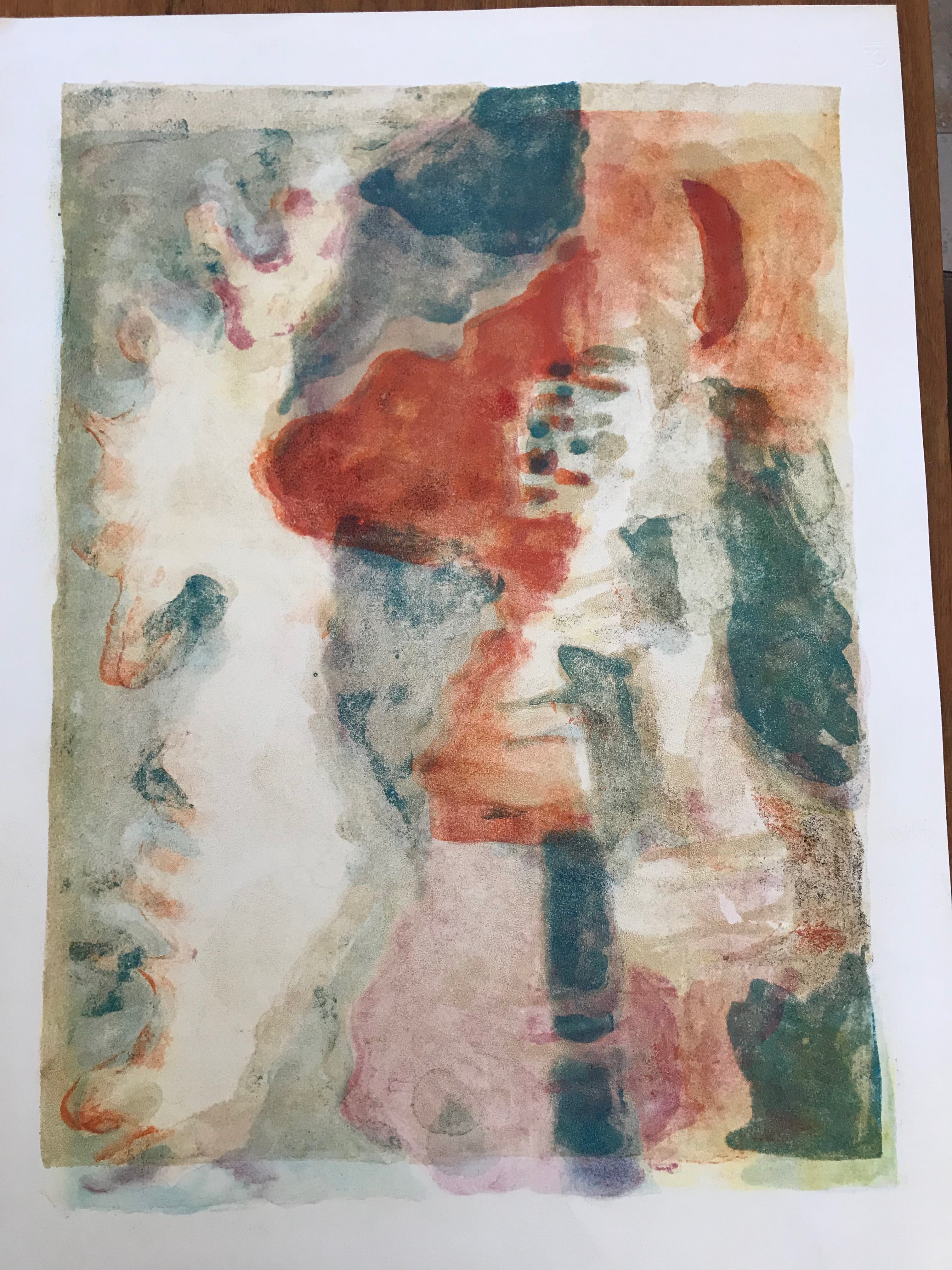 Niet of onleesbaar gesigneerd - Fraaie kleurrijke zeefdruk - Zonder Titel - 113/120 kopen? Bied vanaf 1!