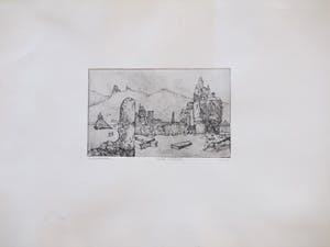 Ab Steenvoorden - Spaans landschap - Ets kopen? Bied vanaf 1!