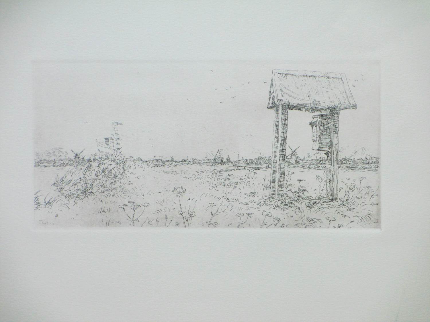 Willem Bastiaan Tholen - Polderlandschap bij Leiden - Ets kopen? Bied vanaf 50!