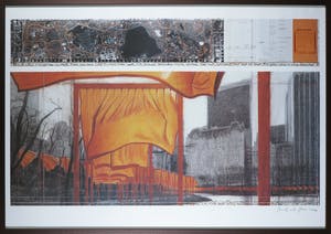 Christo - Handgesigneerd exemplaar The Gates met stukje stof - Ingelijst (Groot) kopen? Bied vanaf 1!