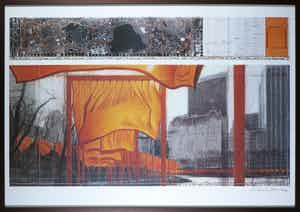 Christo - Handgesigneerd exemplaar The Gates met stukje stof - Ingelijst (Groot) verkocht voor € 1!