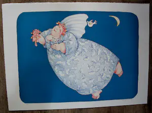 Ada Breedveld - Zeefdruk: Blauwe dame - 1999 kopen? Bied vanaf 59!