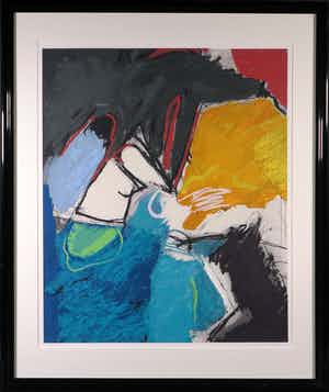 Henk van Vessem - Zeefdruk, Zonder titel - Ingelijst (Groot) verkocht voor € 35!