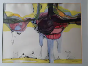 Lourens Lubbers - Gemende techniek, Dreigende wolken. kopen? Bied vanaf 45!