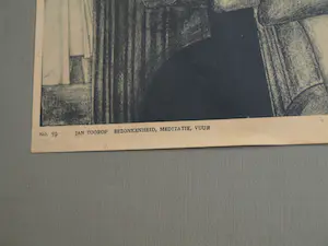 Jan Toorop - Ingelijste prent, “Bezonkenheid, Meditatie, Vuur” – 1923 kopen? Bied vanaf 35!