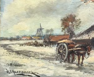 Hendrik Cornelis Kranenburg - C4160, boederij in de winter kopen? Bied vanaf 100!