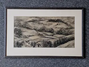 Dirk Filarski - Grote jaren 30 houtskool tekening - Italië landschap bij Gardameer - gesigneerd kopen? Bied vanaf 84!
