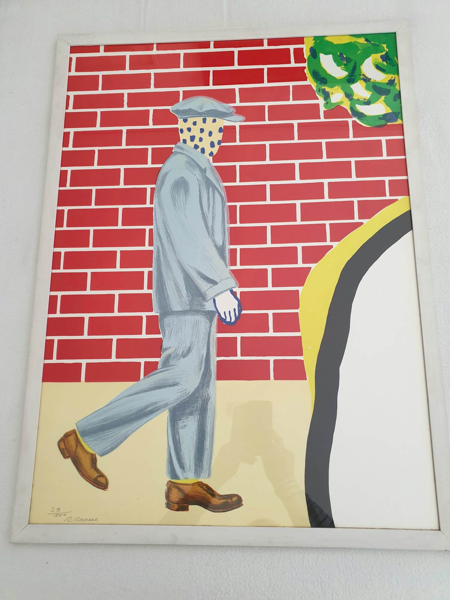 Roger Raveel - Man voor rode bakstenen muur verkocht voor € 1475!