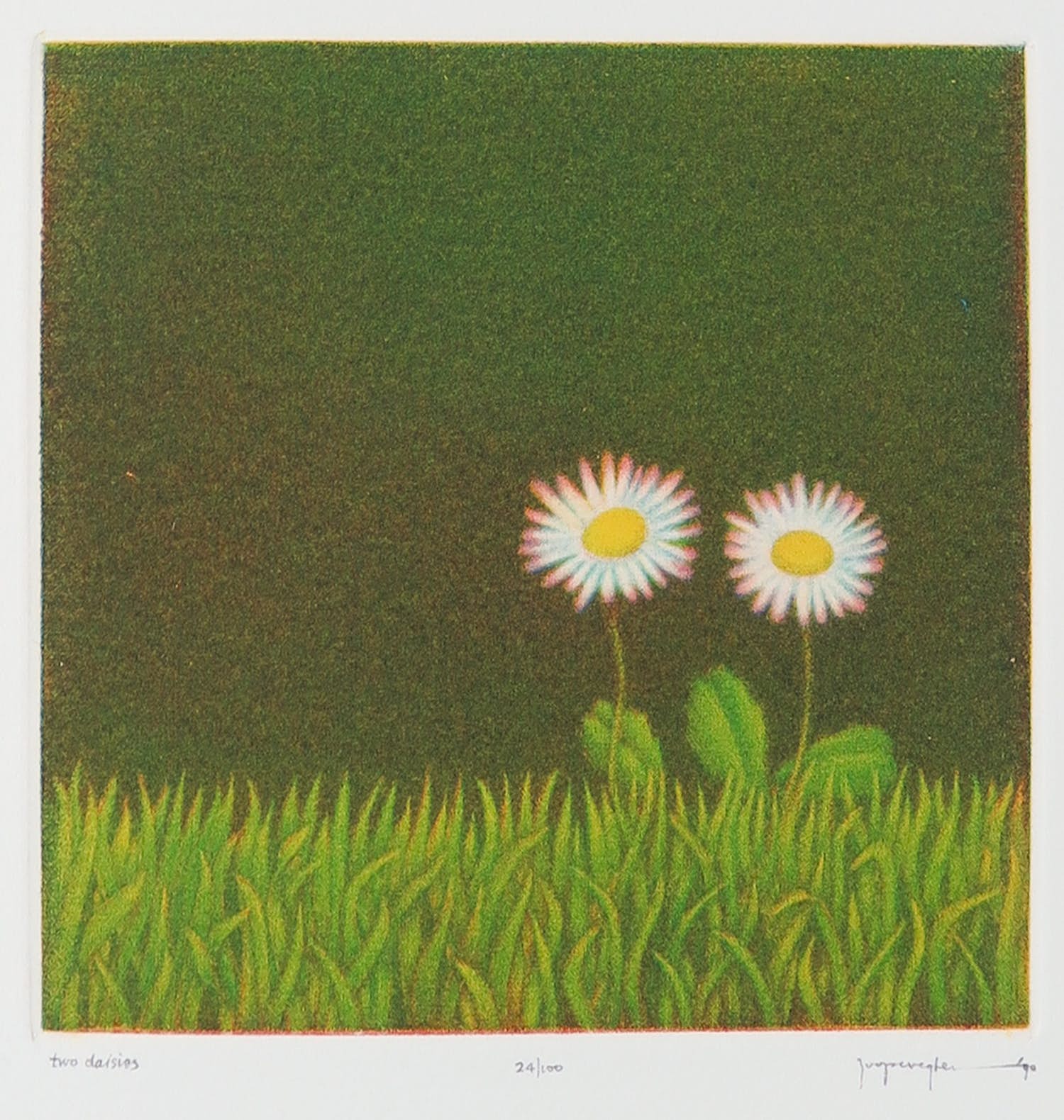 Joop Vegter - Mezzotint, Two daisies kopen? Bied vanaf 60!