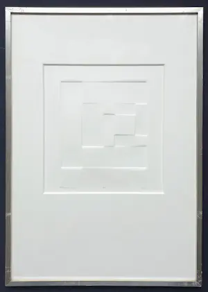 Harry van Kuyk - Geometrisch abstract, reliëfdruk (ingelijst) kopen? Bied vanaf 225!
