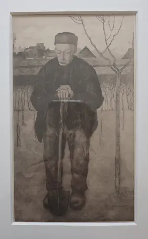 Jan Mankes - Twee maal boerenknecht. Ingelijst. kopen? Bied vanaf 20!