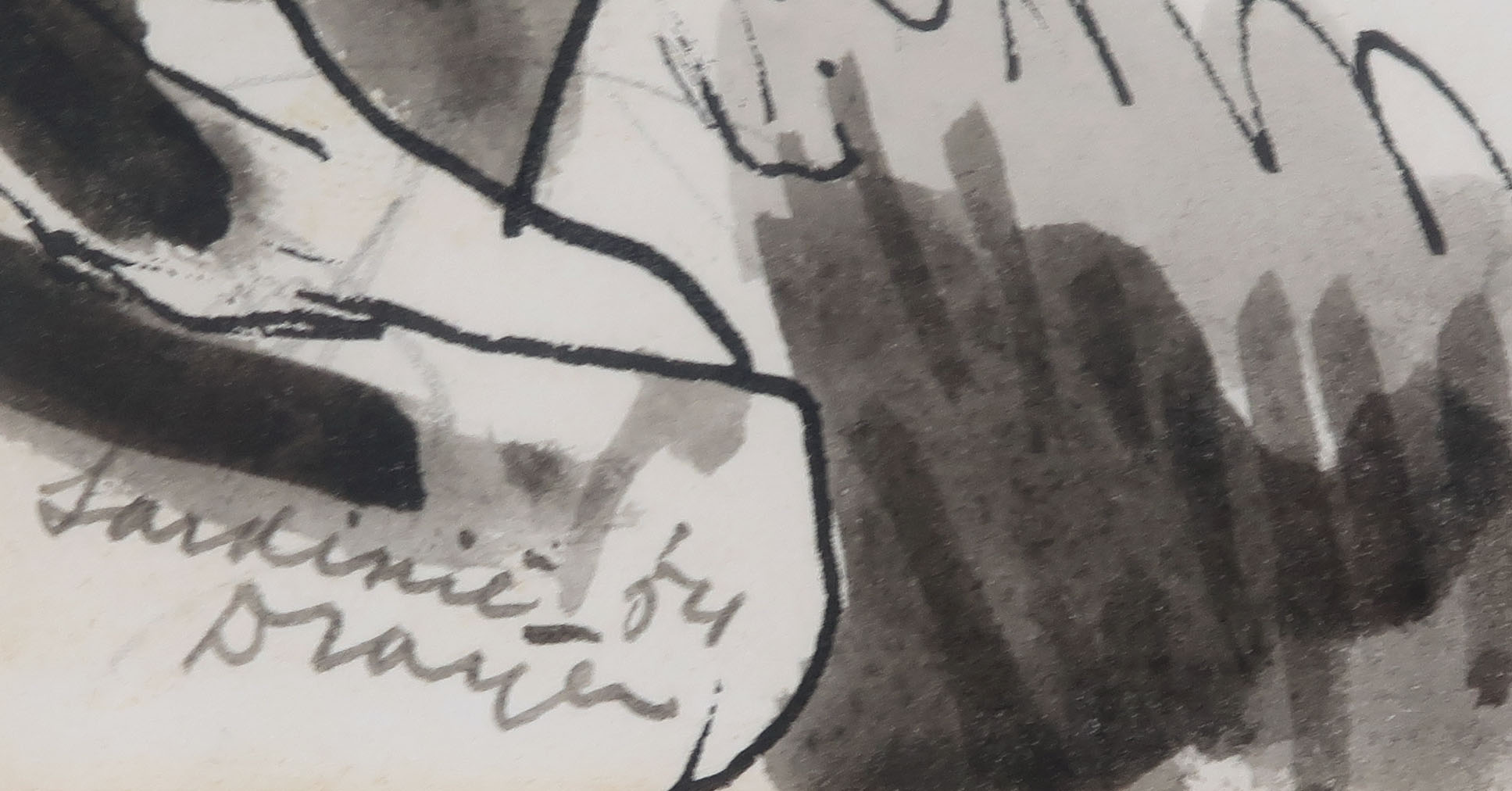 Rein Draijer - Inkttekening, Steenhouwerij Sardinië - Ingelijst kopen? Bied vanaf 200!